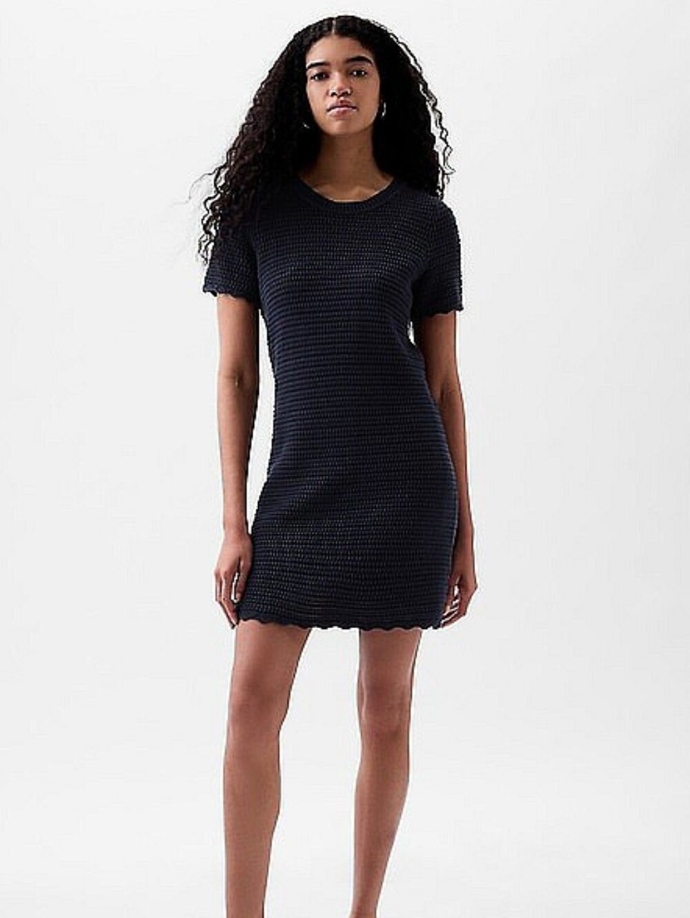 GAP Crochet Knit Scalloped Hem Dress